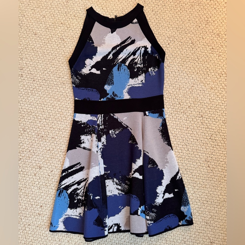 Milly Halter A-line Abstract Print Dress. EUC!
